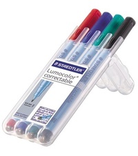 Viltstift Staedtler Correctable vier kleuren fijn Viltstift Staedtler Correctable vier kleuren fijn